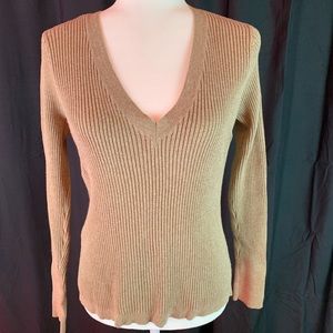 Gap ribbed brown ribbed sweater size L